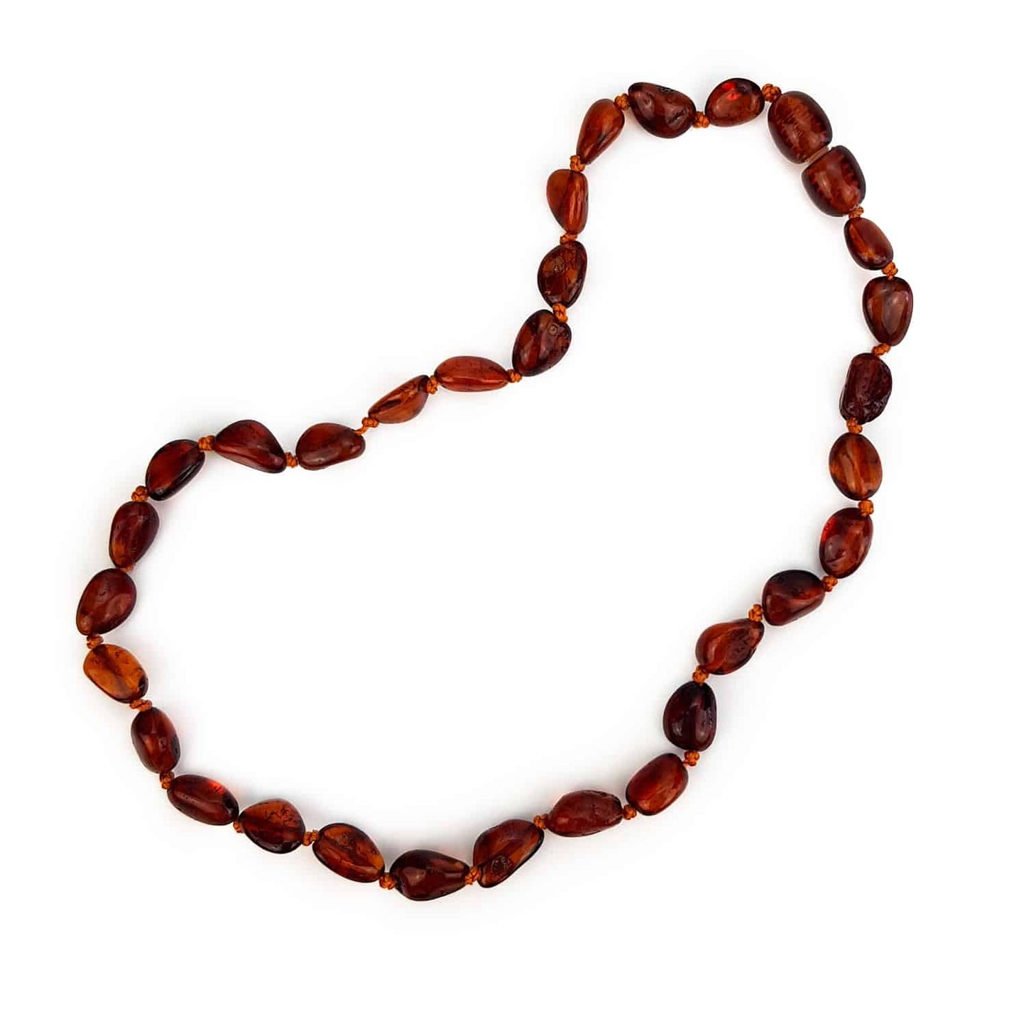 Polished baby oval beads brown color necklace