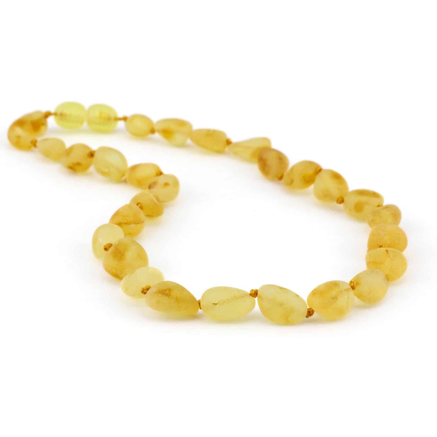 Raw Baby Oval Beads Lemon Color Necklace