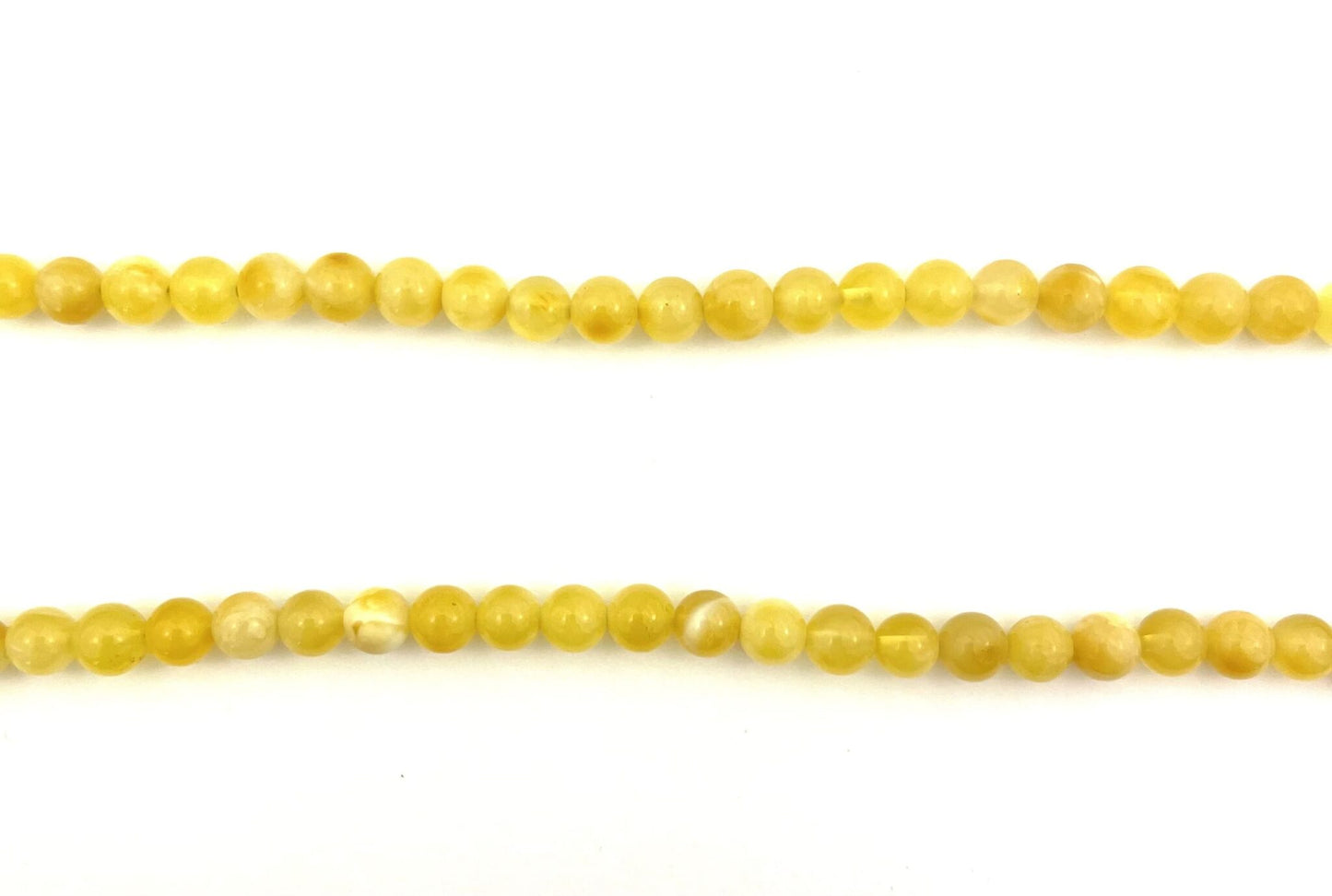 Polished Perfect Round Amber Beads Light Butter Color Necklace