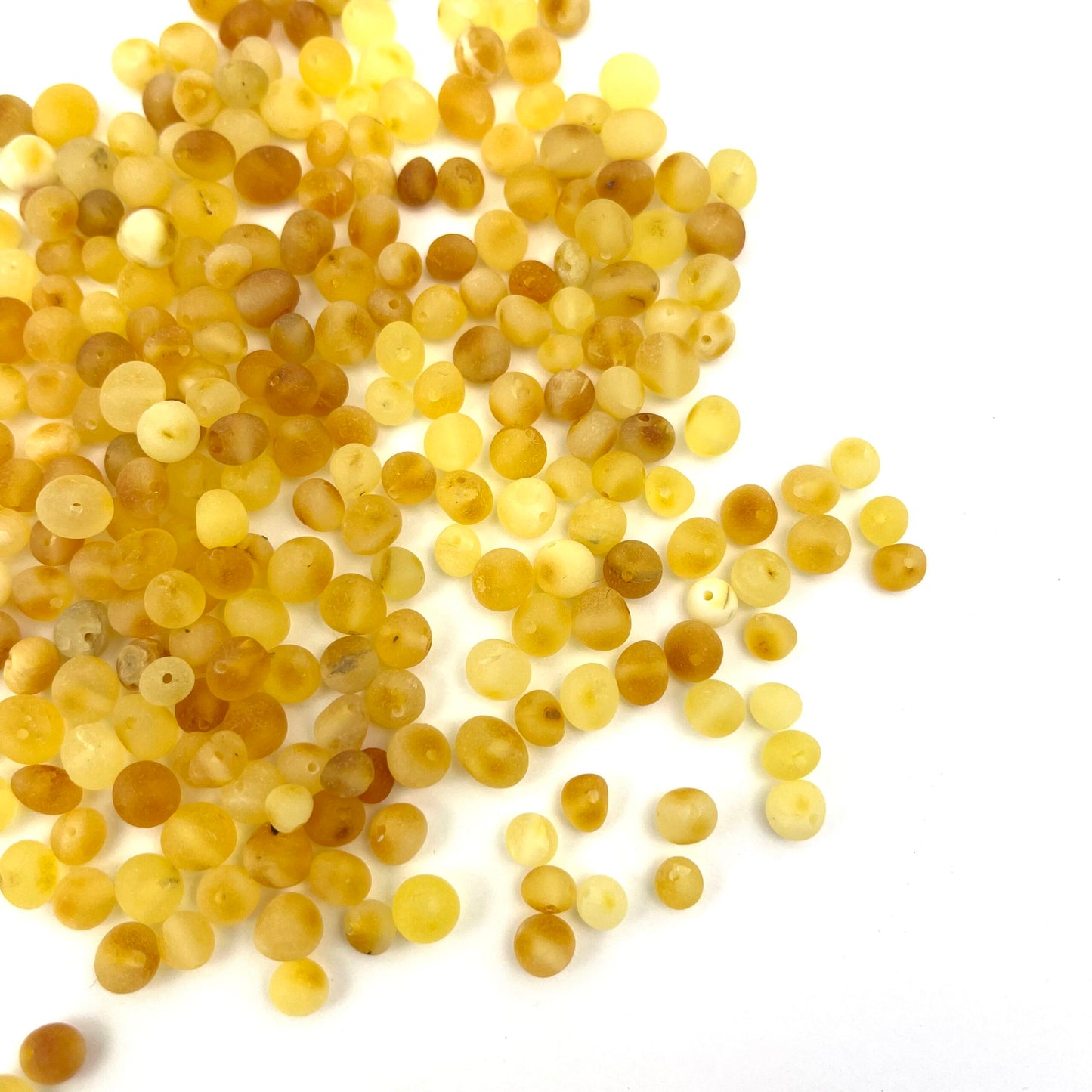 Loose Raw Baroque Lemon and Honey Color Beads, Drilled, 100g