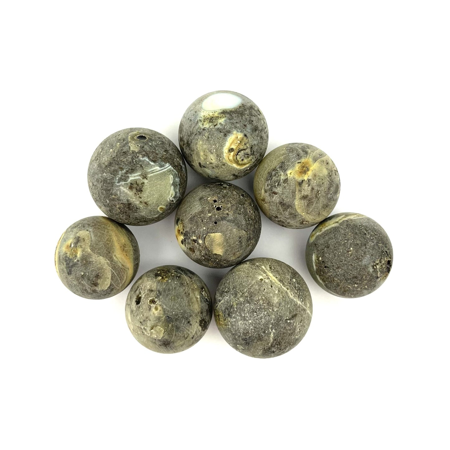 Loose Raw Perfect Round Green Amber Beads, Not Drilled, 50g