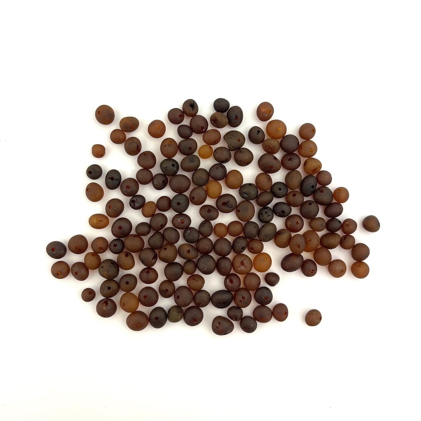 Loose Raw Baroque Cognac Beads, Drilled, 100g