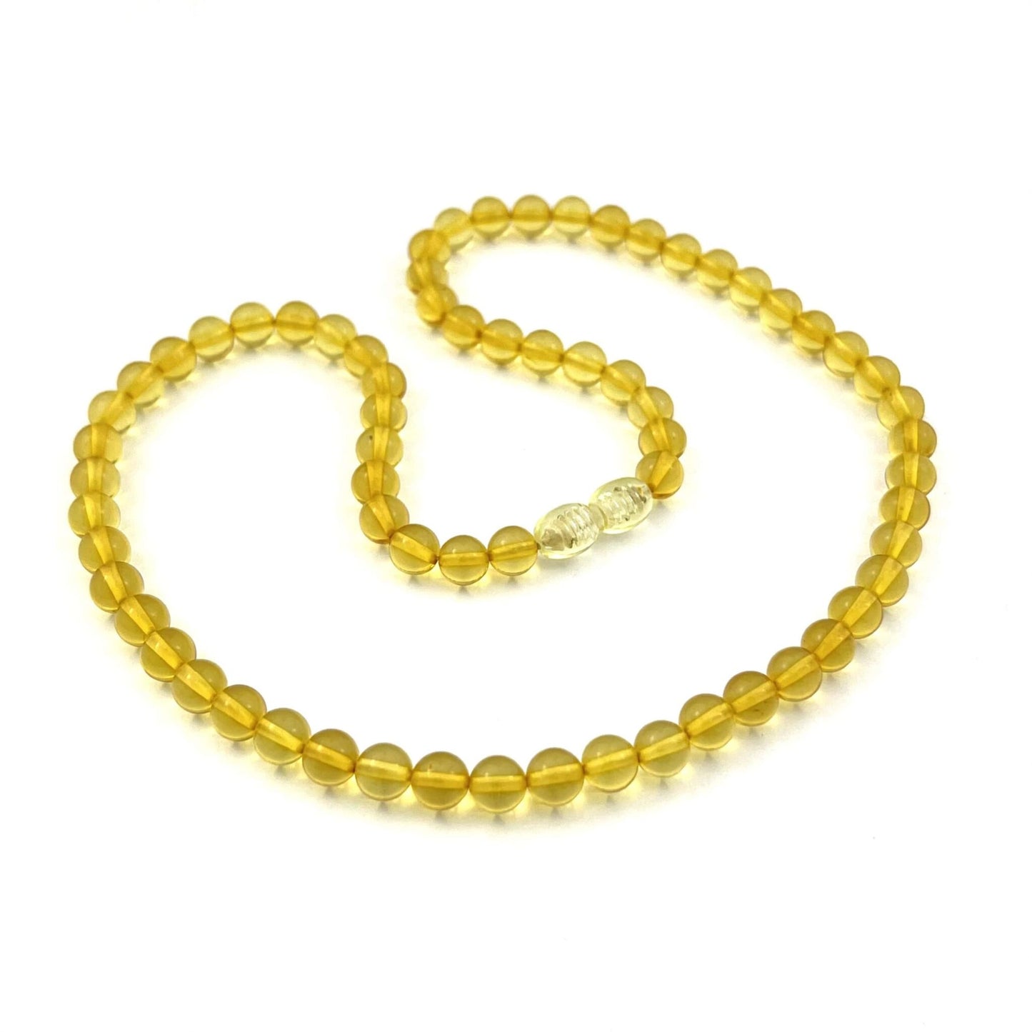 Polished Perfect Round Beads Honey Color Necklace
