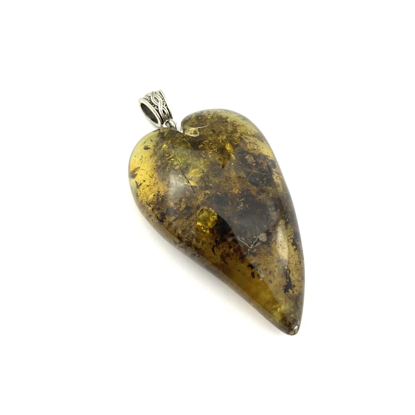 Polished Heart Shaped Green Color Pendant