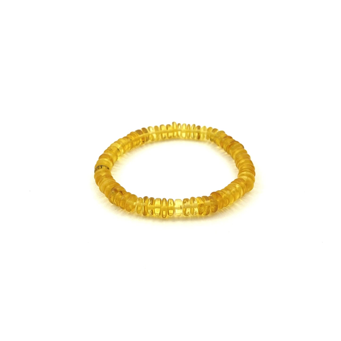 Polished Flat Round Beads Lemon Color Bracelet