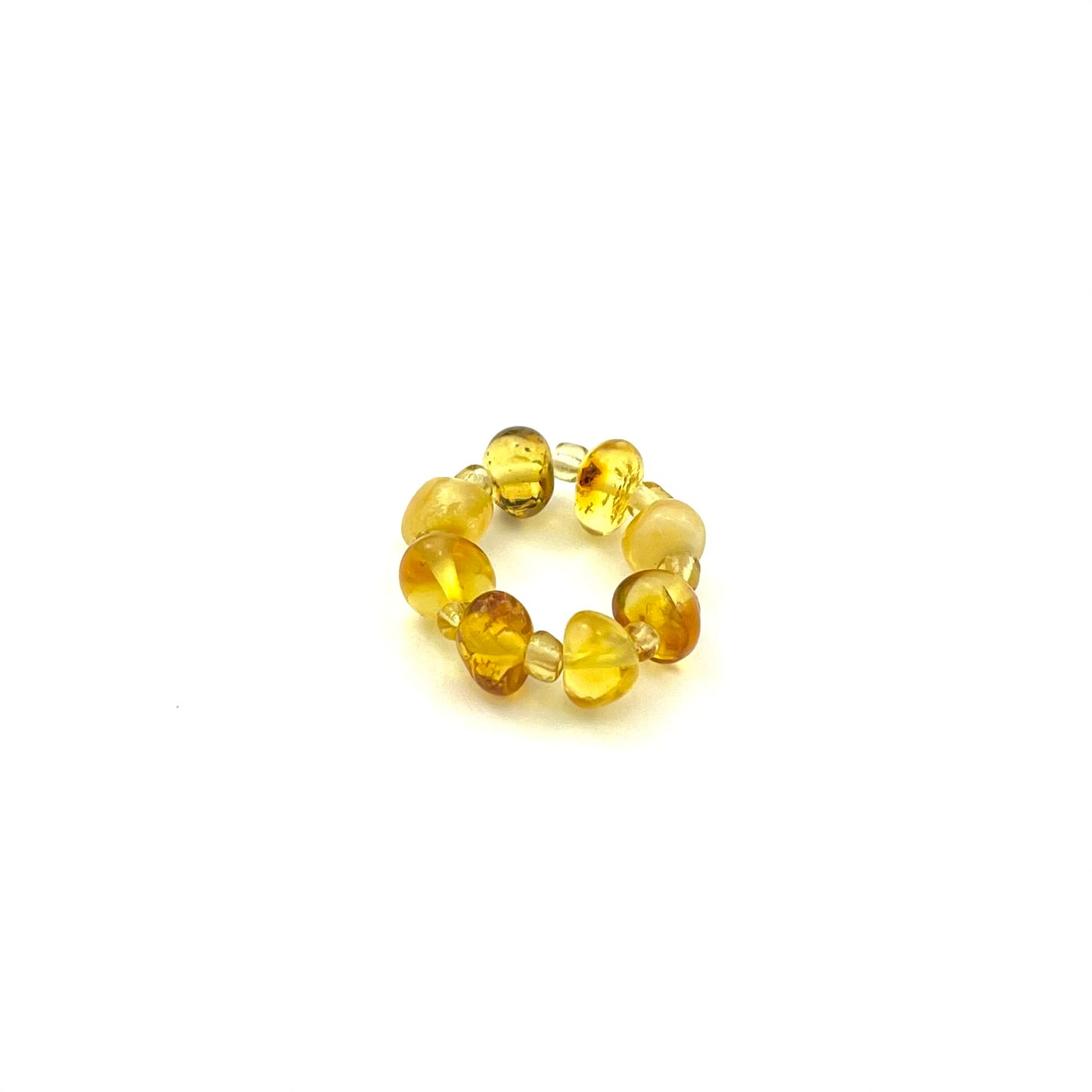 Polished Baroque Beads Honey Color Ring