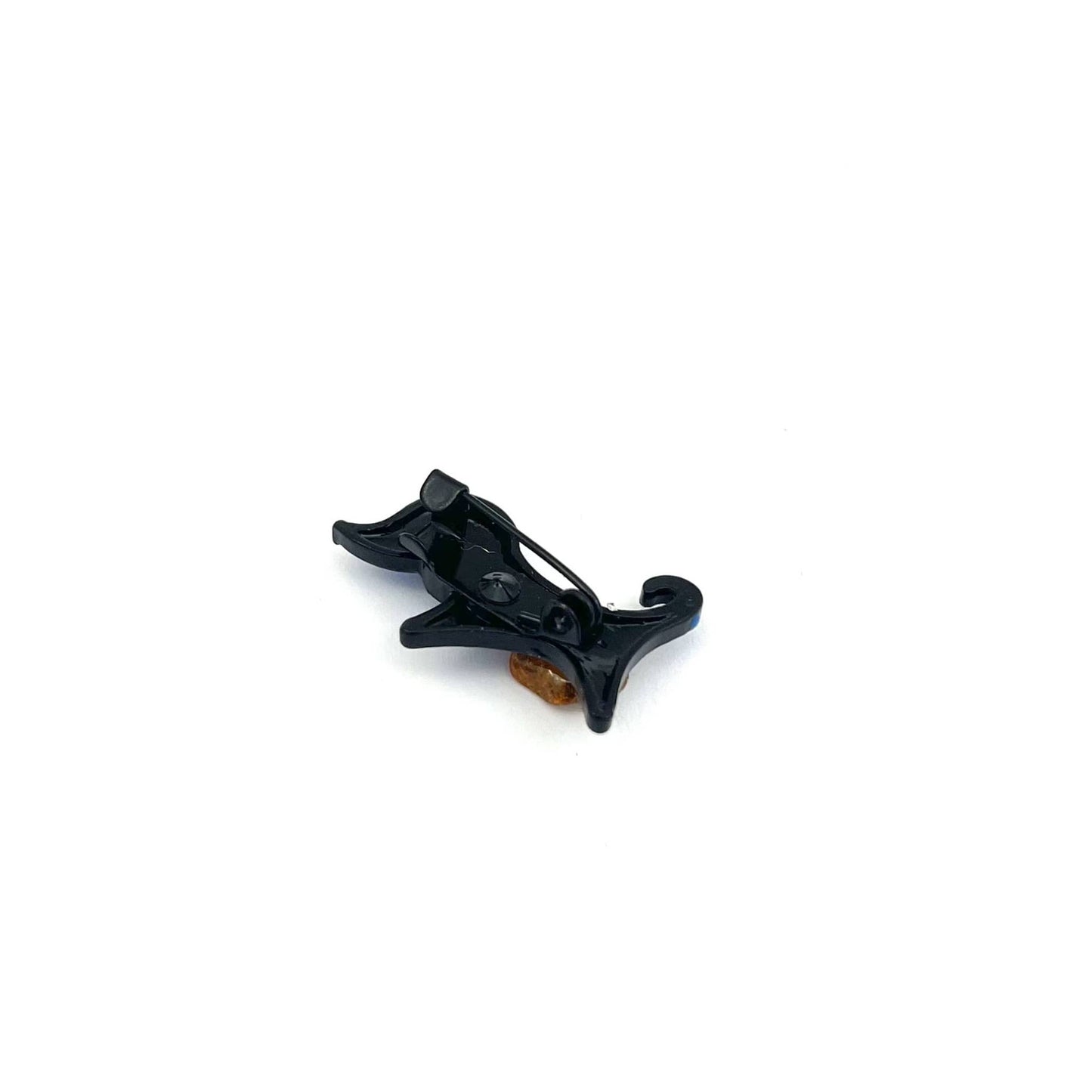 Blue Dog Brooch Decorated With Natural Baltic Amber Stone