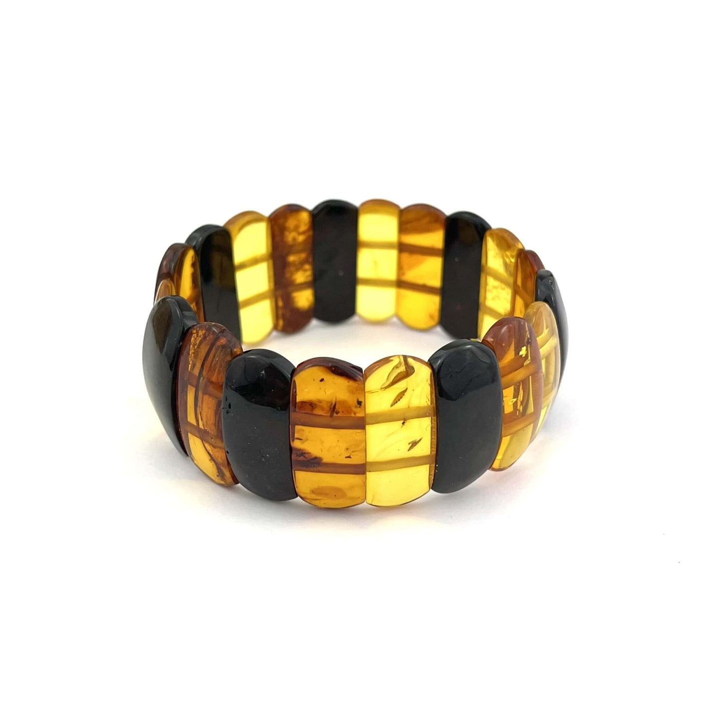 Polished Rounded Square Beads Multicolor Bracelet