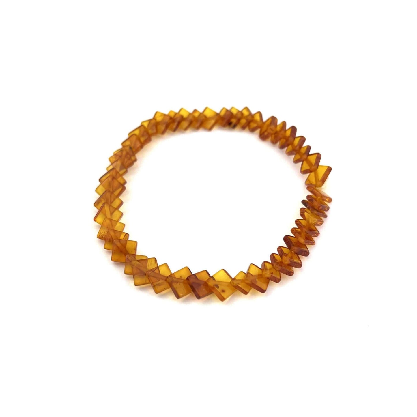 Polished Square Beads Honey Color Bracelet