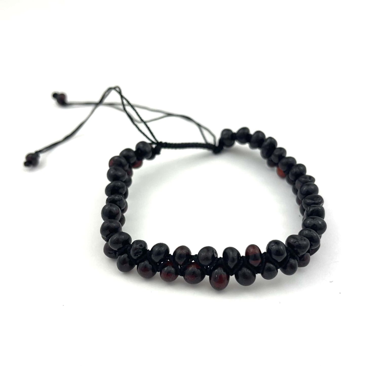 Polished and Raw Mix Baroque Beads Adjustable Cherry Color Bracelet