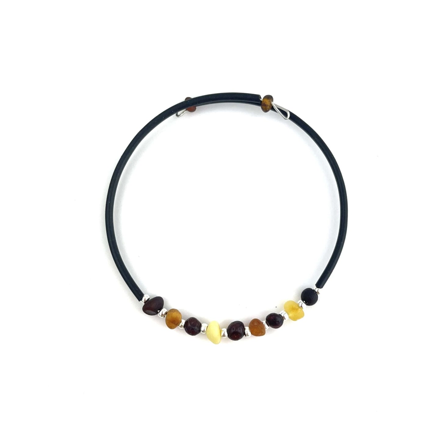 Raw Semi Rounded Beads Multicolor Bracelet