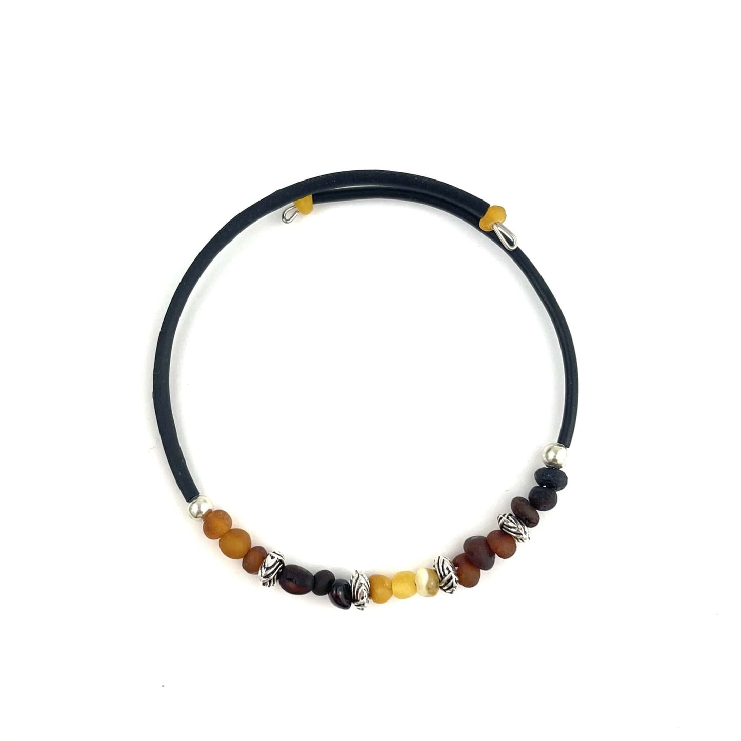 Raw Semi Rounded Beads Multicolor Bracelet