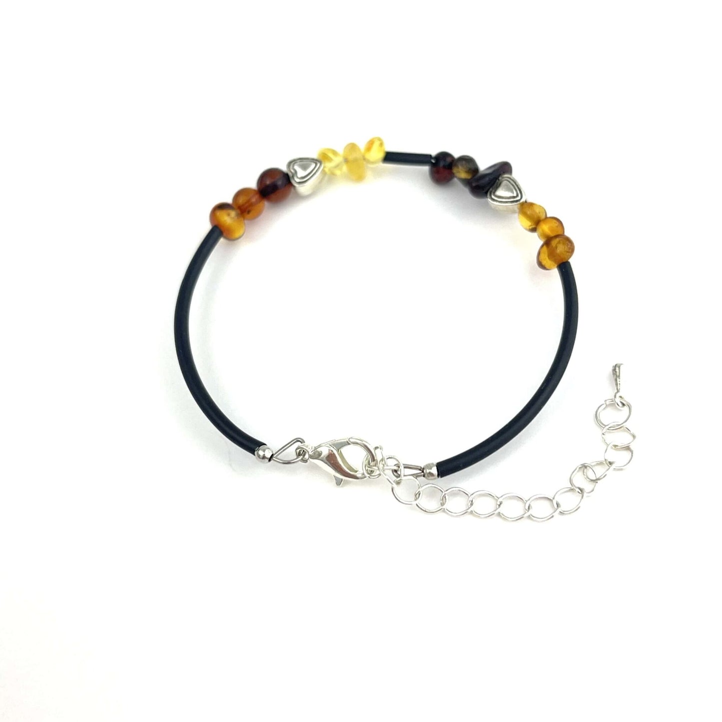 Polished Semi Rounded Beads Multicolor Heart Bracelet