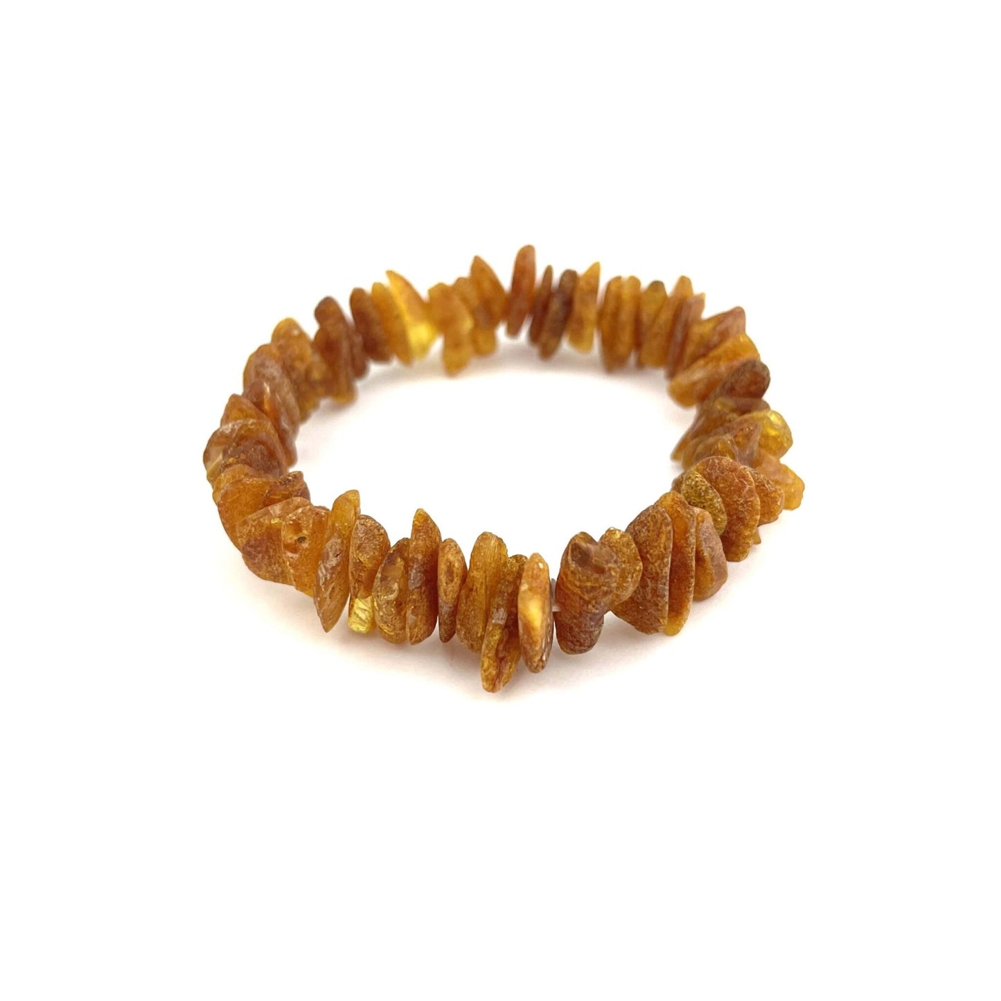Raw Elastic Chips Honey Color Bracelet 12g+