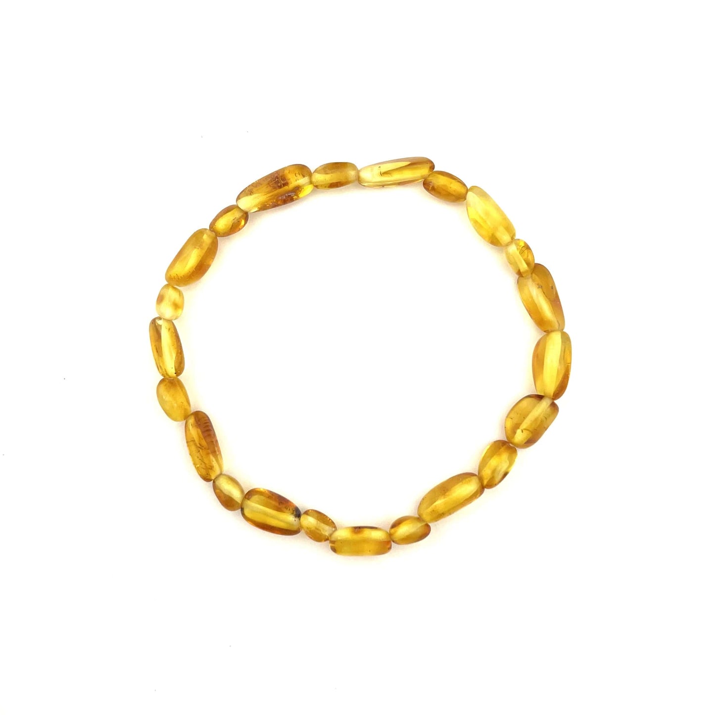Polished Oval Beads Honey Color Bracelet