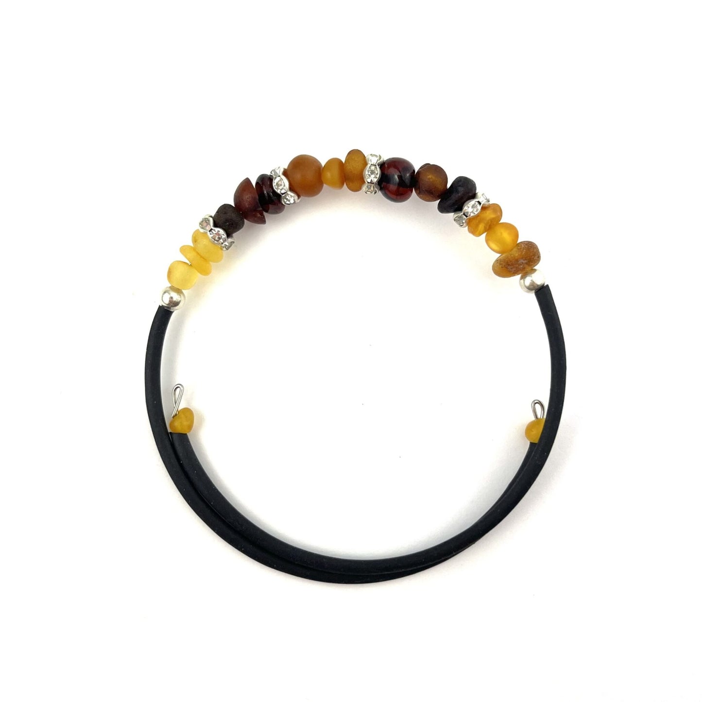 Raw Baroque Amber Beads Multicolor Bracelet