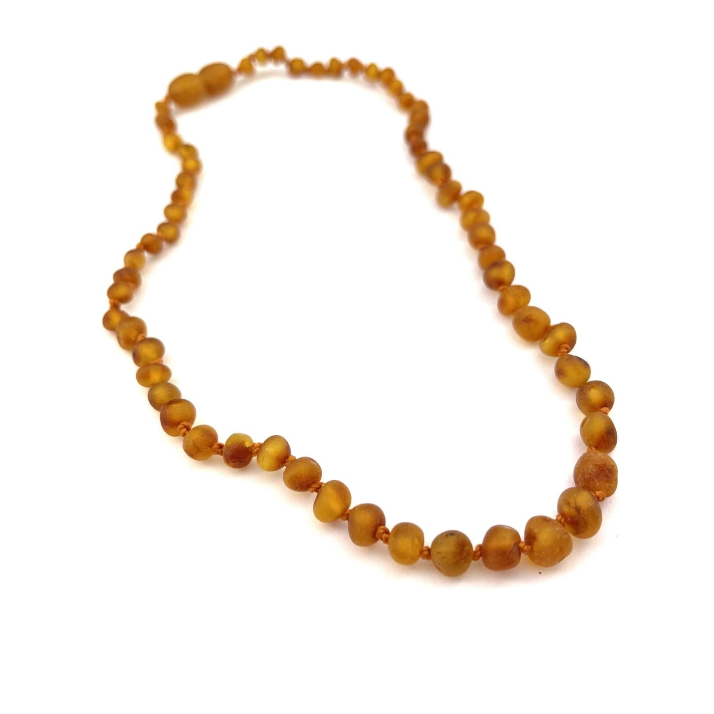 Raw Baby Baroque Beads Cognac Color Necklace