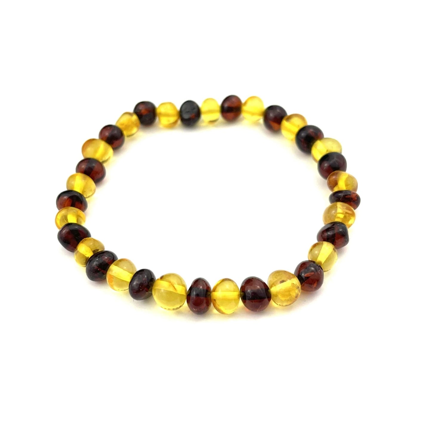 Polished Baroque Beads Cherry and Lemon Color Bracelet