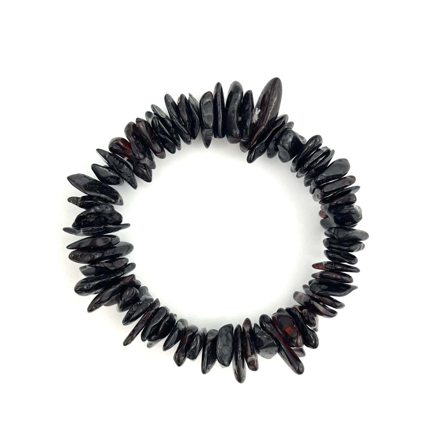 Polished Elastic Chips Cherry Color Bracelet 12g+