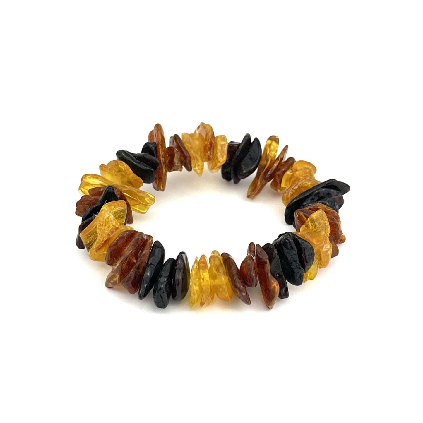 Polished Elastic Chips 3+3 Mix Color Bracelet 12g+