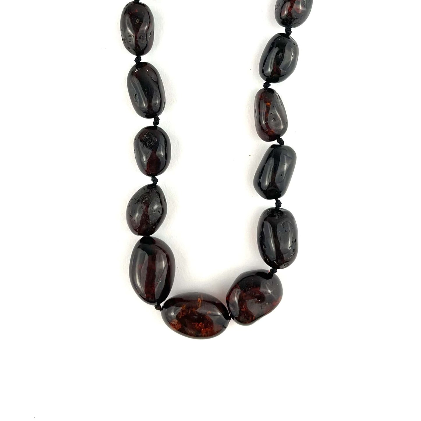 Polished Massive Oval Beads Cherry Color Necklace