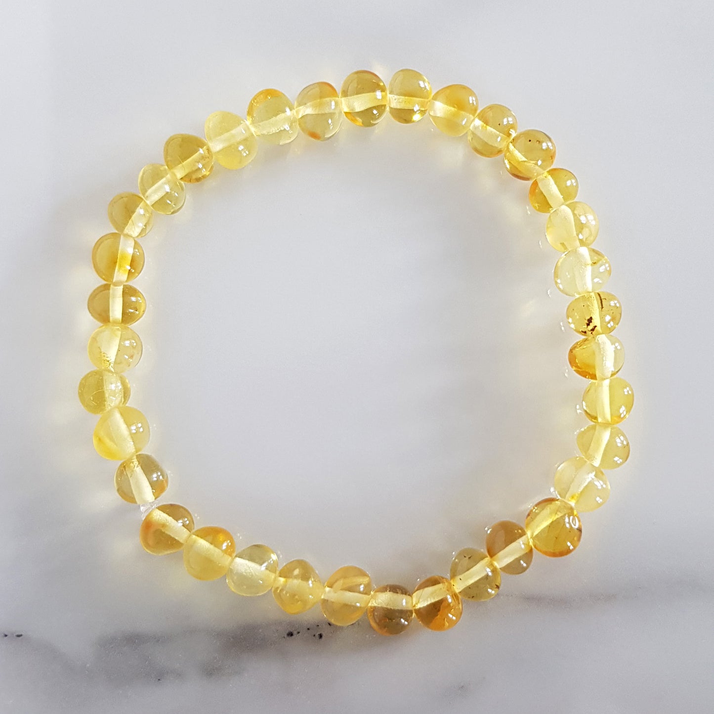 Polished Baroque Beads Lemon Color Bracelet