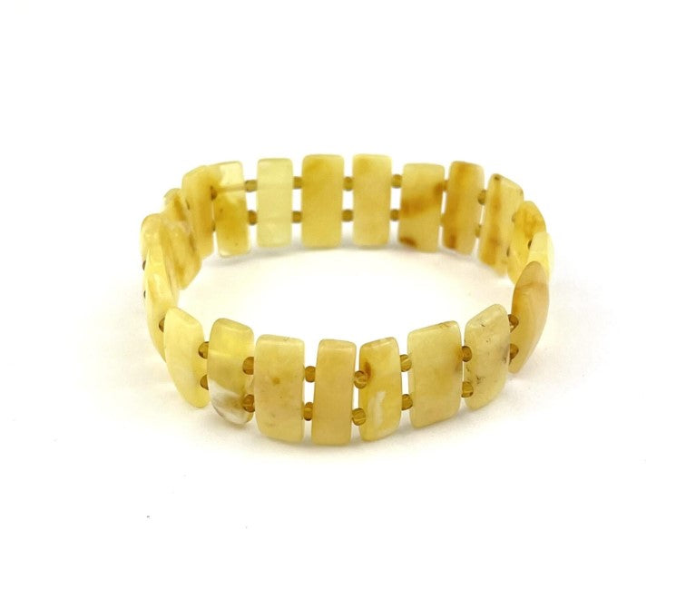 Polished Rectangle Beads Butter Color Bracelet