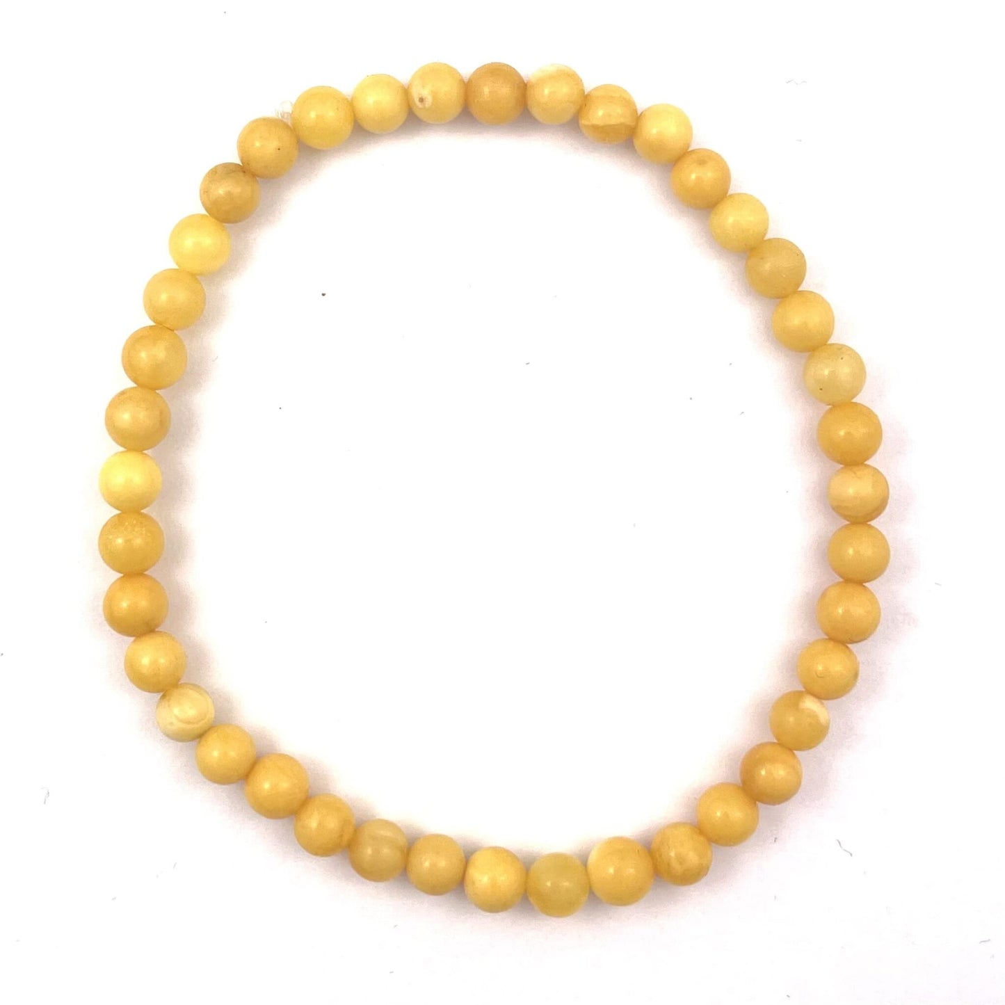 Polished Perfect Round Beads Butter Color Bracelet