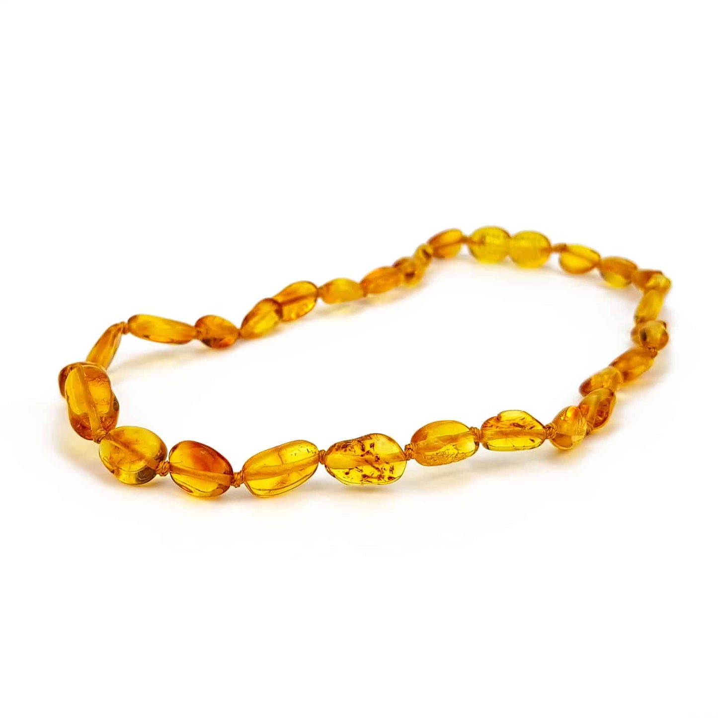 Polished baby oval beads honey color necklace