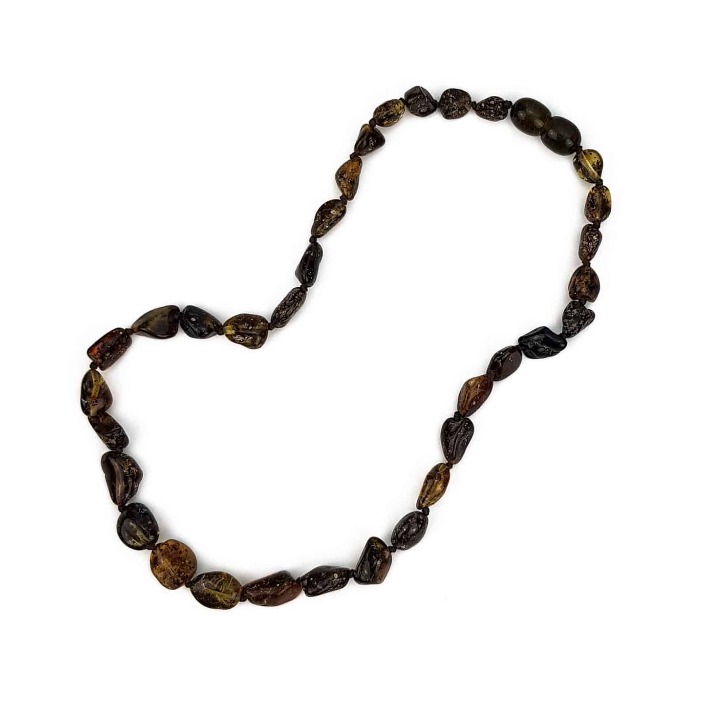 Polished baby oval beads green color necklace