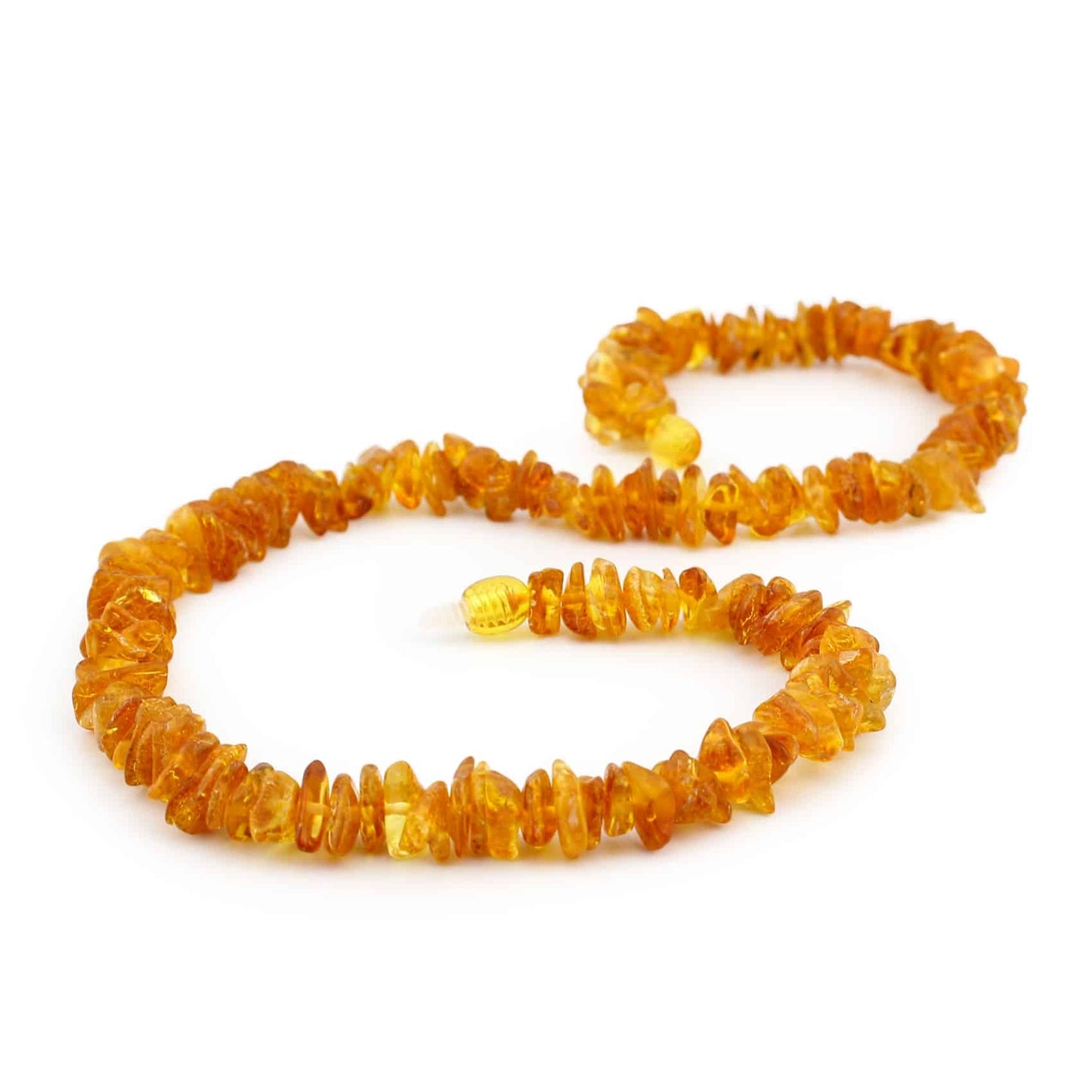 Polished adult chips beads honey color necklace