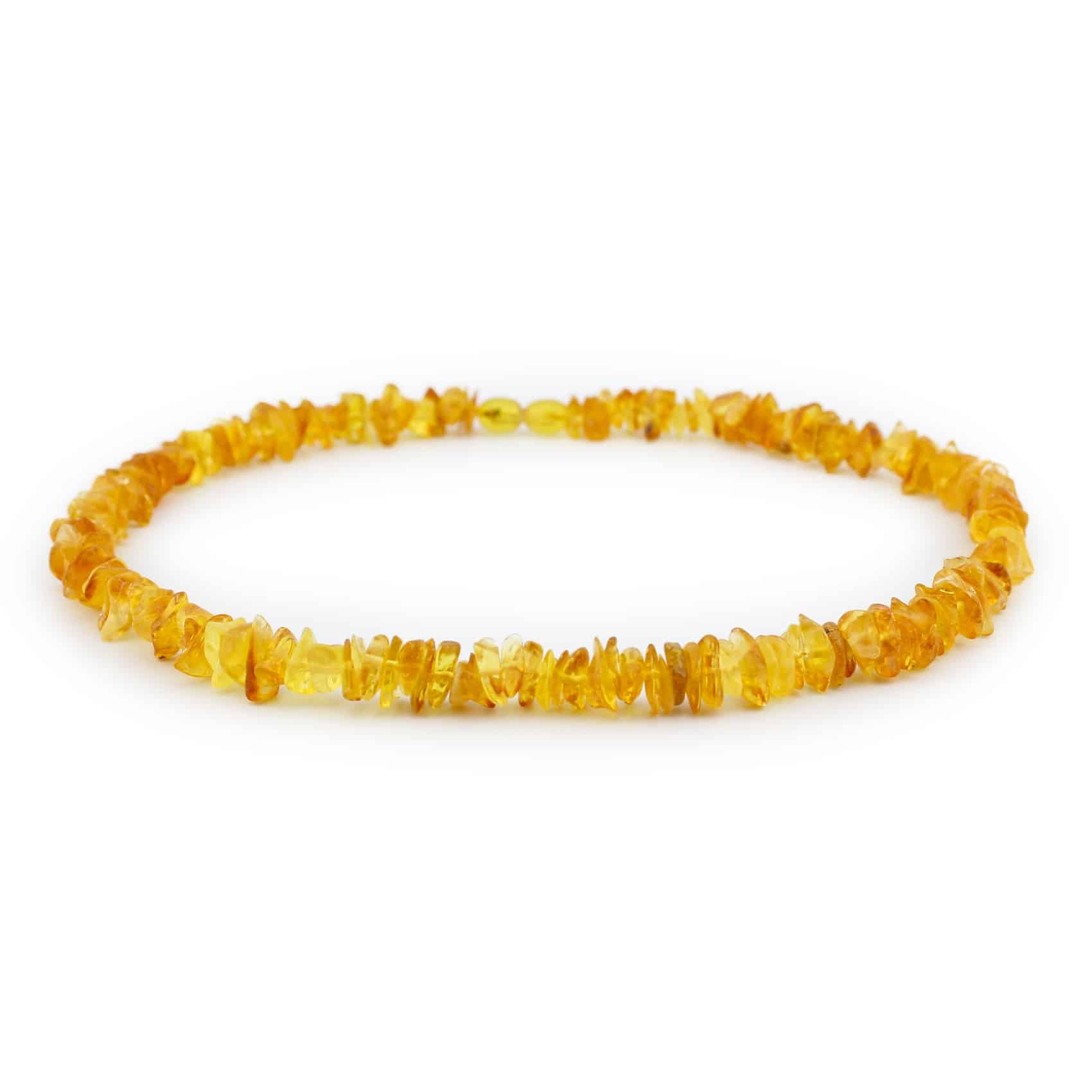Polished adult chips beads lemon color necklace