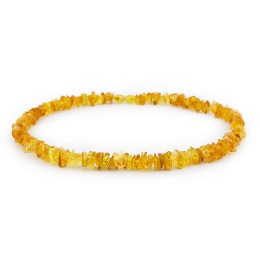 Polished adult chips beads lemon color necklace