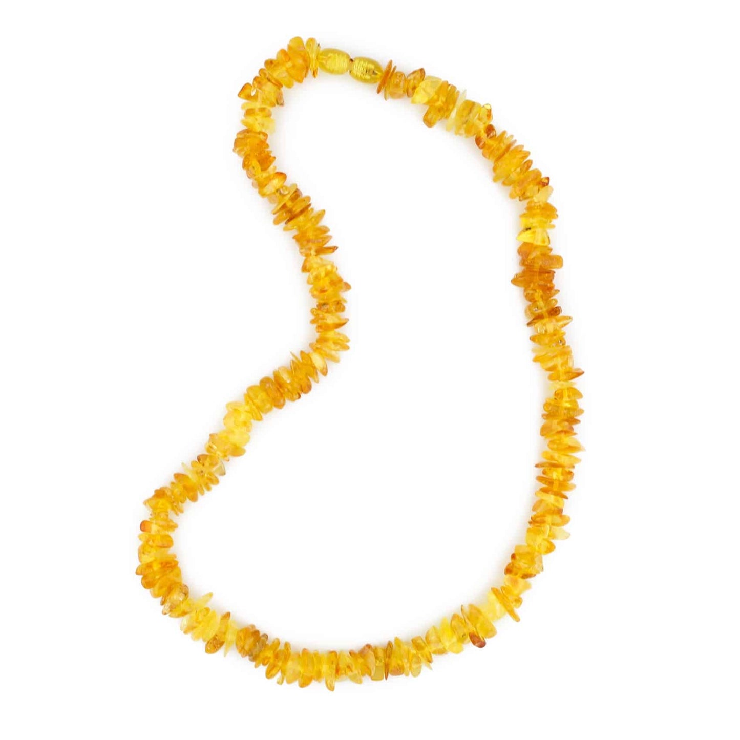 Polished adult chips beads lemon color necklace