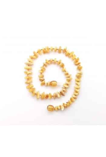 Polished baby chips beads butter color necklace