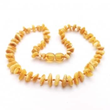 Polished baby chips beads butter color necklace