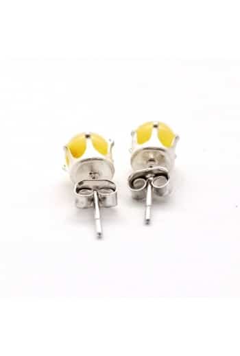 Polished small stud rounded butter color earrings