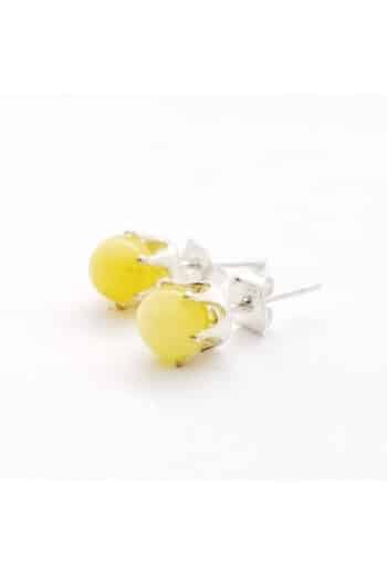 Polished small stud rounded butter color earrings