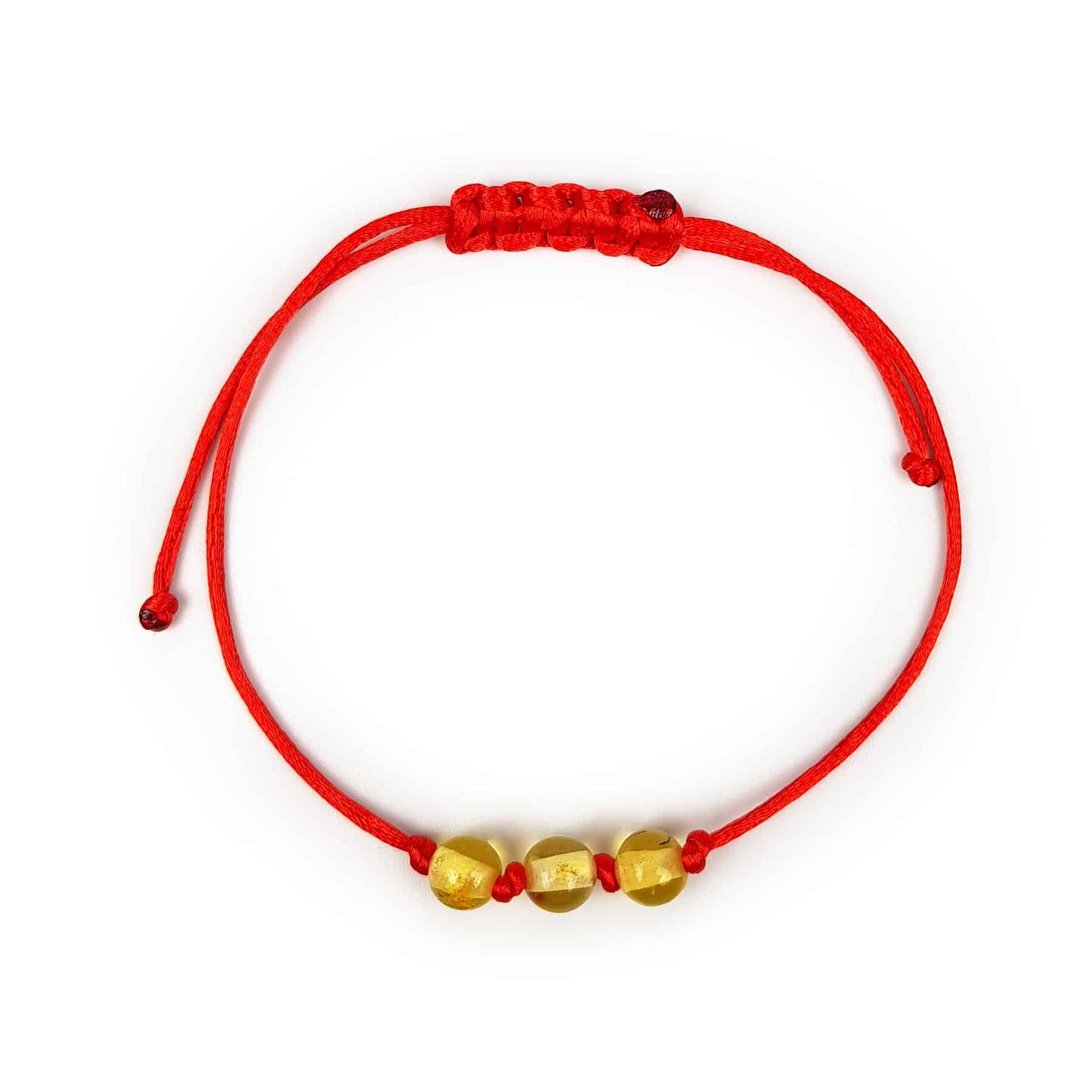 Polished Adjustable bracelet with three lemon beads