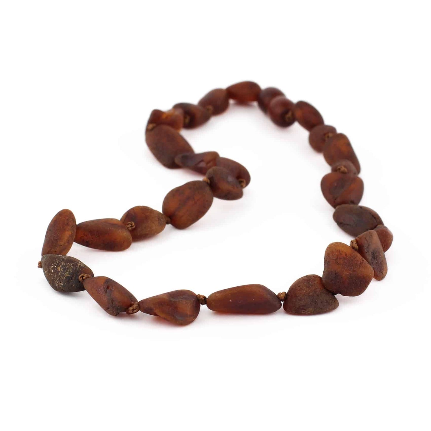 Raw Baby Oval Beads Brown Color Necklace