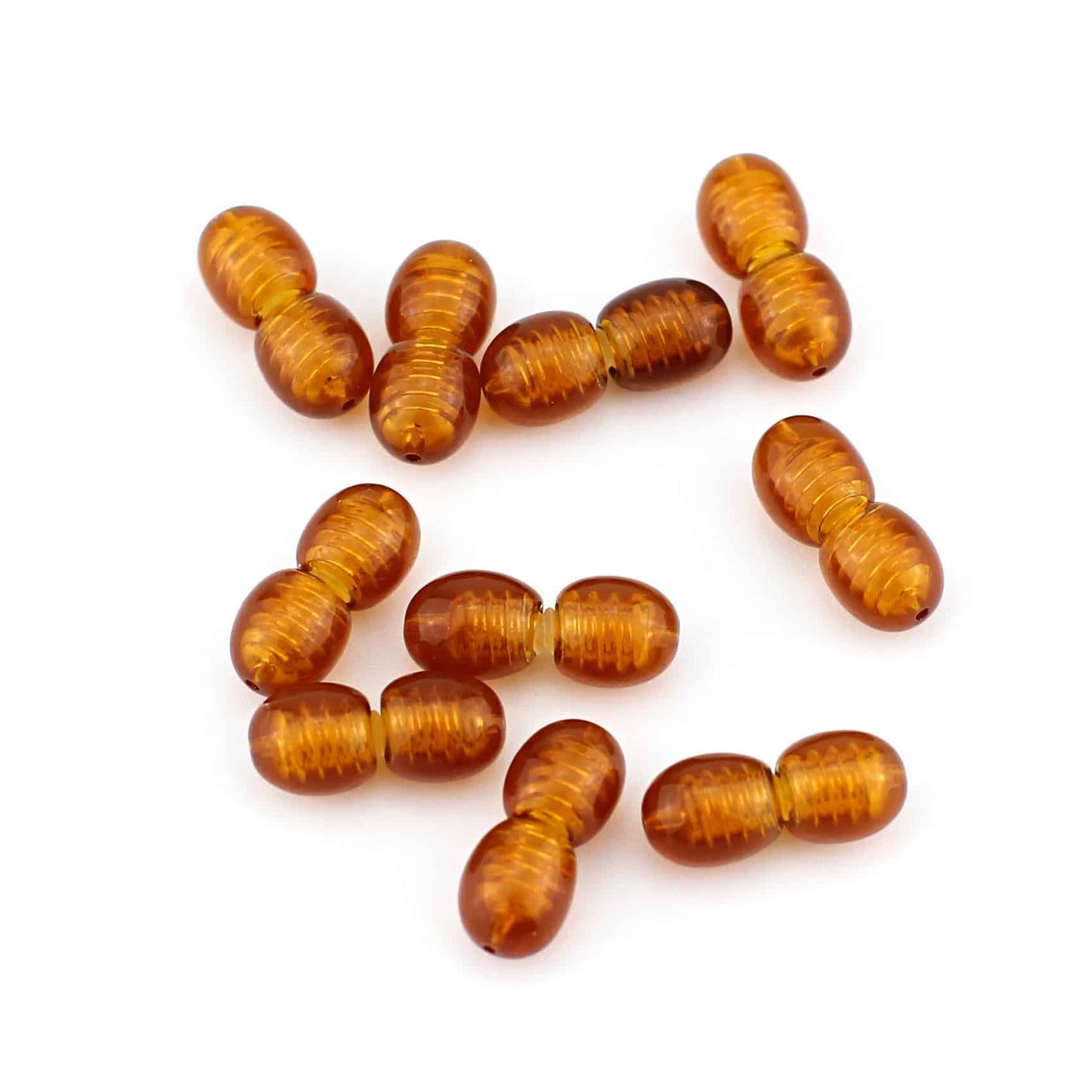 Polished Plastic Clasps Cognac Color 100 pcs