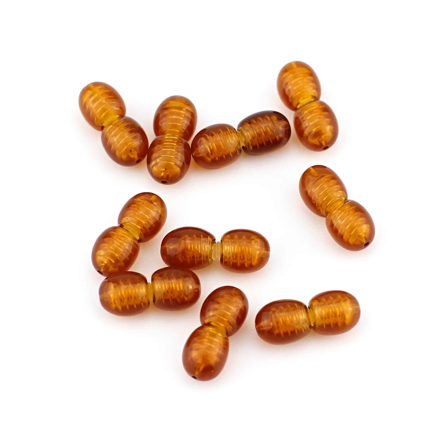 Polished Plastic Clasps Cognac Color 100 pcs