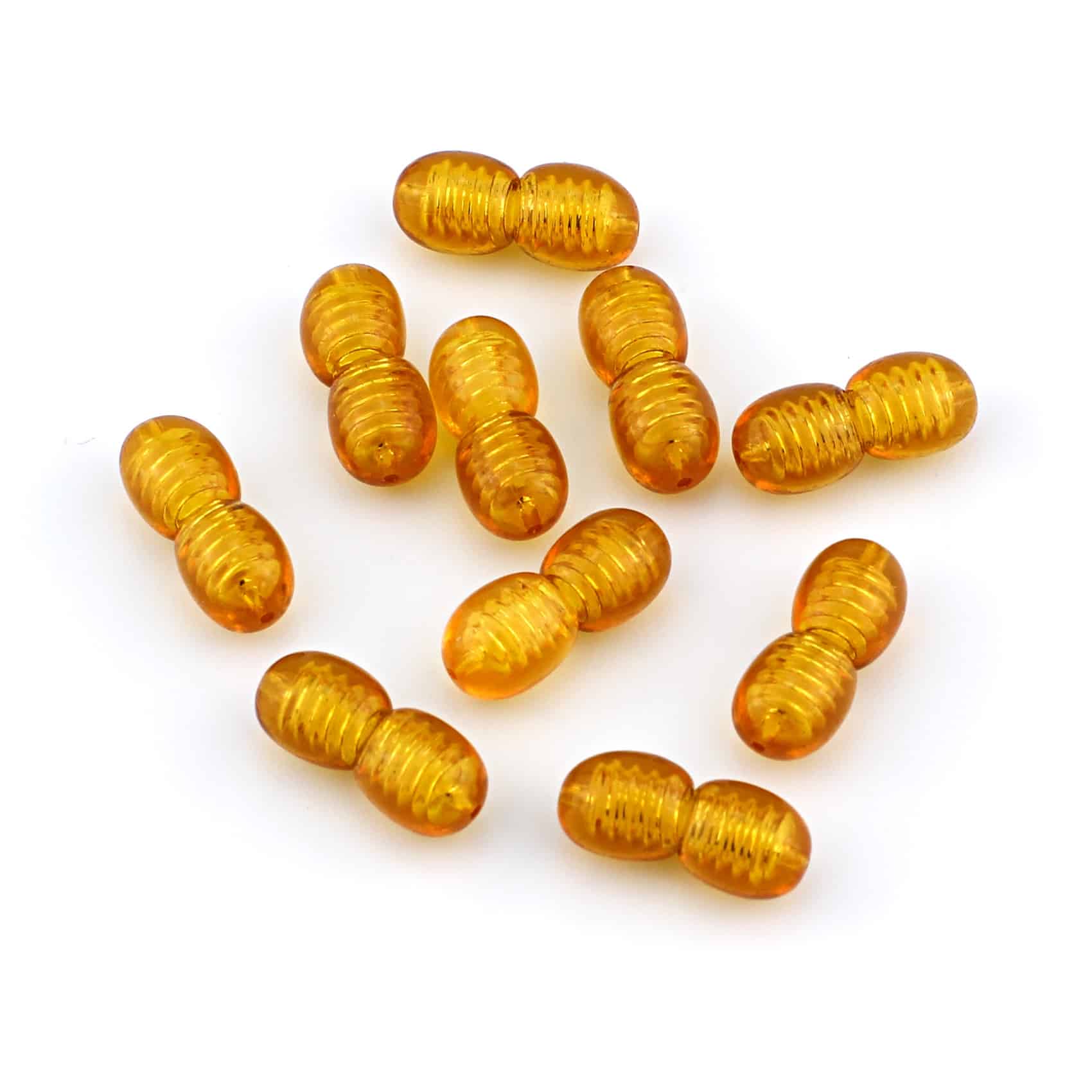 Polished Plastic Clasps Dark Honey Color 100 pcs