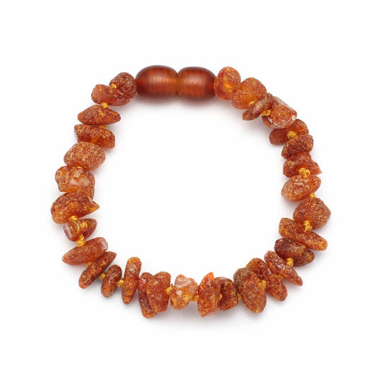Raw baby chips beads dark honey color bracelet