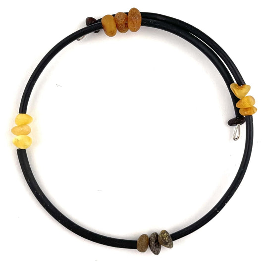 Raw Semi Rounded Beads 4 Colors Mix Bracelet