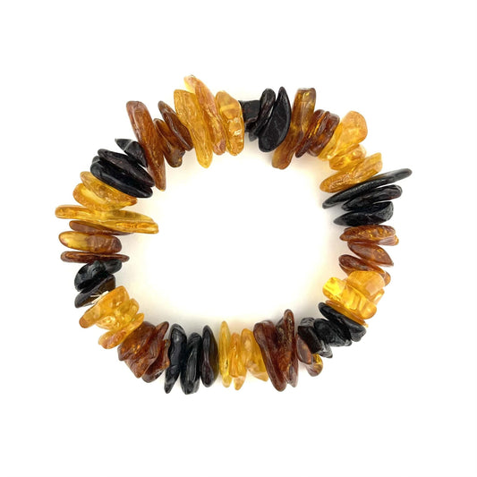 Polished Elastic Chips 3+3 Mix Color Bracelet 12g+