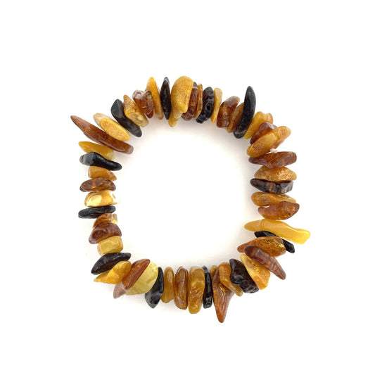 Polished Elastic Chips Dark Multicolor Bracelet 12g+