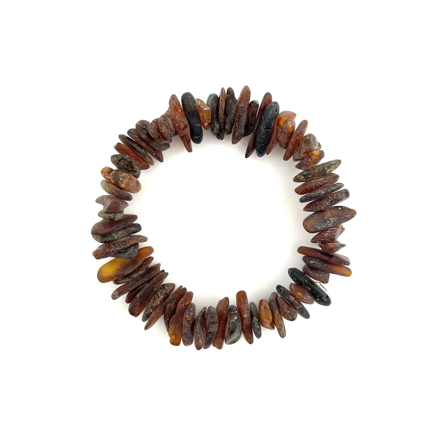 Raw Elastic Chips Cognac Color Bracelet