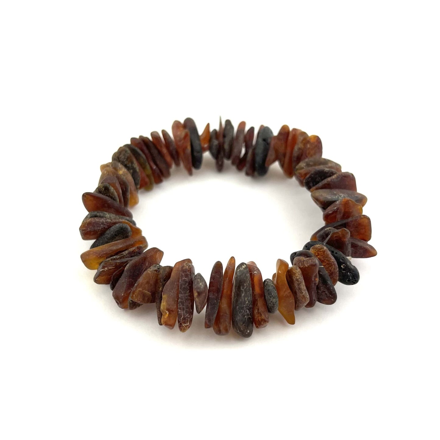 Raw Elastic Chips Cognac Color Bracelet