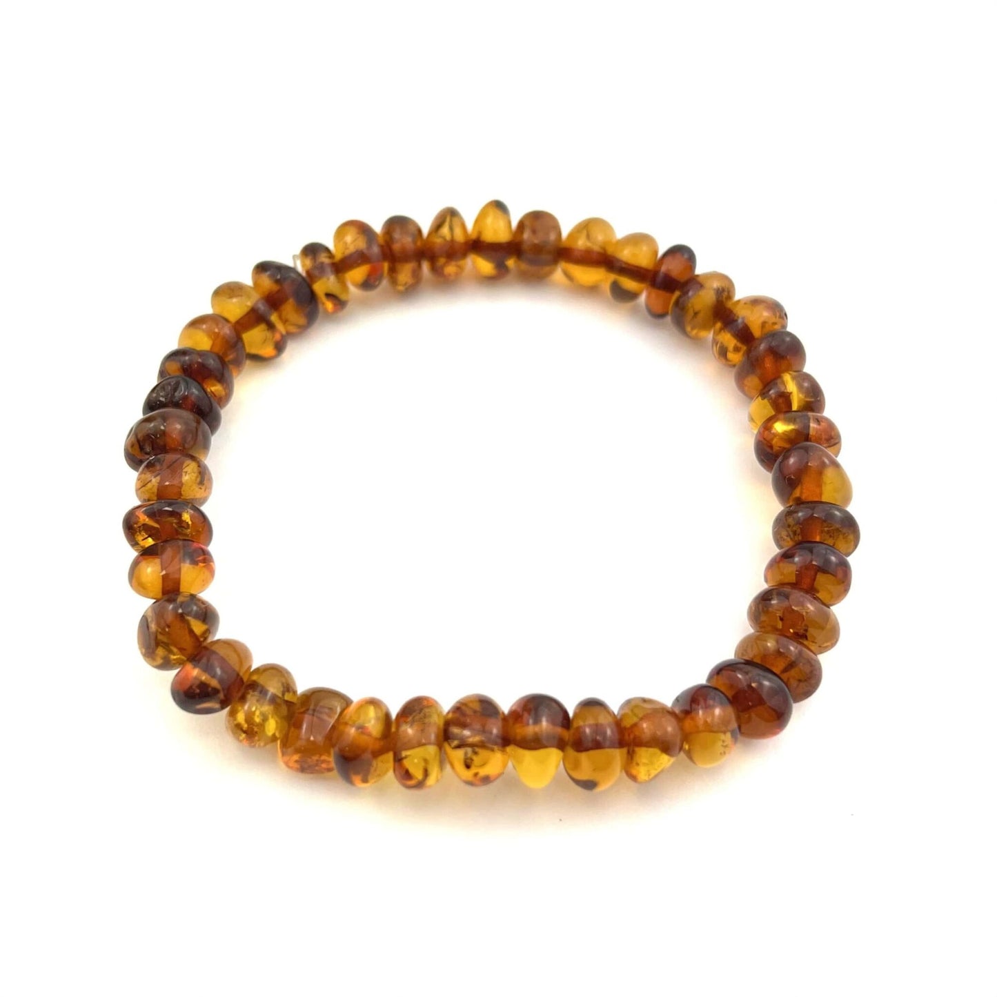Polished Baroque Beads Cognac Color Bracelet